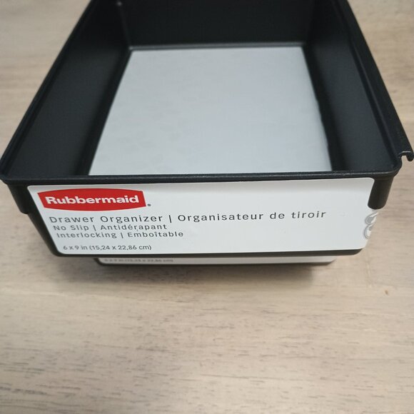 Rubbermaid No-Slip Interlocking Drawer Organizer, 6-in. x 9-in., Black with Gray - Picture 3 of 5
